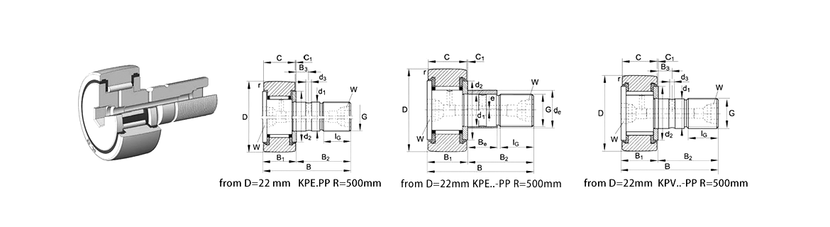 Fom D=22mm KR/KR..-PP R=500mm | From D=22mm KRE..-PP R=500mm |  From D=22mm KPV..-PP R=500 mm